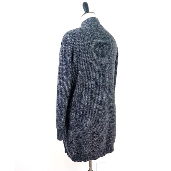 Victoria's Secret Size M Shimmer Knit Open Front Cardigan Black Silver - Picture 3 of 11